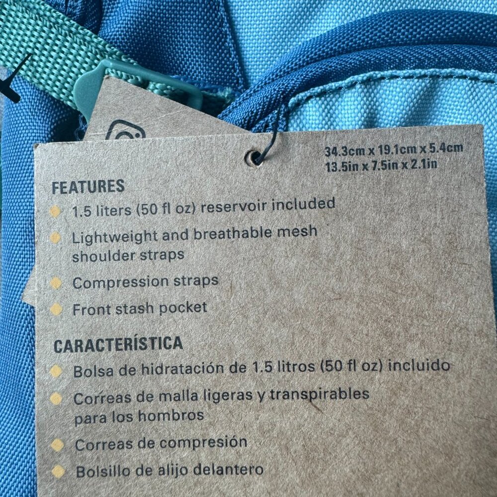 NWT Outdoor Products 3.5L Hydration Backpack Blue - Picture 3 of 6
